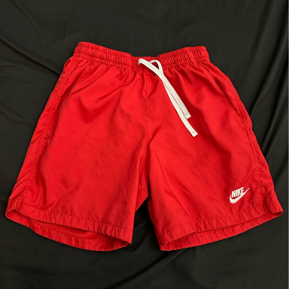 Nike Red Quick-Dry Swim Trunks